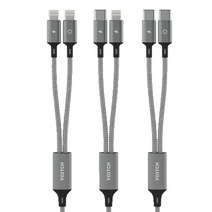 아이폰 C타입 2in1 멀티 고속 충전 케이블, 1개, 2in1 케이블 8핀 & 8핀 70cm