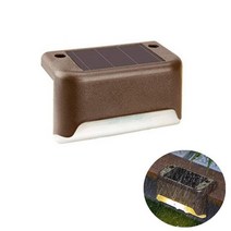 스마트 태양 갑판 조명 야외 단계 방수 난간 계단 울타리 정원 오 통로, 02 warm-brown shell_01 1pcs