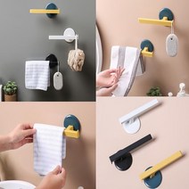 기발한아이디어상품 데일리 접착식 화장실 욕실 수건걸이 스탠드 선반 건조대 악세사리 정리 용품 싱크대 주방 행주걸이 유아 블랙수건걸이, 화이트, 1개