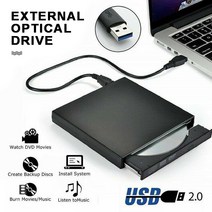 외장cd롬 외장 cd odd 리더기 POHIKS 1pc 외부 USB 2.0 고속 CD-RW 버너 휴대용 초박형 광학 드라이브 케이블 PC 노트북 Mac, 단일옵션