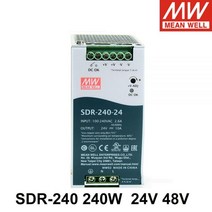 산업용 단일 출력 Din 레일 스위칭 전원 공급 장치 PFC 포함 Mean Well SDR-240 88-264V AC TO DC 24V 48V 240W