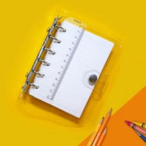 지넥스 만년 A7 투명 6공 다이어리 속지 커버 만년형 다꾸 꾸미기 세트, 모눈노트