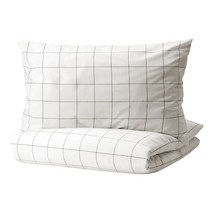 이케아 빗클뢰베르 이불커버+베개커버2 화이트 블랙체크 200x23050x80cm 304.906.48