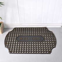 레스토랑 출입구 영문 현관매트 골드 60x90 먼지털이매트 현관바닥 바닥깔판 식당매트