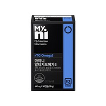 식약처 알티지 오메가3 오일 원액 기름 캡슐 흡수율높은 RTG오메가3 EPA DHA 고함량 고순도 오메가쓰리 알래스카 피쉬오일 혈행 혈관 영양제 효능 추천 일동제약 마이니, 60캡슐(1개웗분), rTG 오메가3
