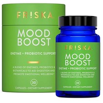 FRISKA Carb Comfort 소화 효소 및 프로바이오틱 보충제 더 나은 소화 촉진 천연 팽창 및 가스 완화 지원 30정