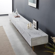 [더젠] 렉시아대리석 2400고급거실장세트(LPM), 색상:대리석화이트