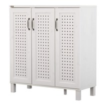 사토 산업 GENKA 슈즈 박스 나막신 상자 로우 타입 폭 87cm 깊이 35cm 높이 93.5cm 화이트 통기성 가동 선반 15~20발 수납 가능 GK95-90 WH