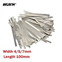 20 200PCS 니켈 도금 스틸 스트립 플레이트 스트랩 시트 18650 배터리 스폿 용접기 길이 100mm, 0.1x4x100mm, 20PCS