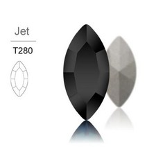 아쿠아씰 크리스탈 라인석 상단 스톤 의류 공예 쥬얼리에 적합한 라인스톤에 유리 접착제, Jet+5X10mm 10Pcs