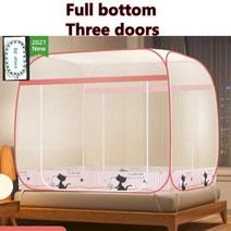 몽골텐트 행사천막 캐노피 옥상천막 여름 가정용 휴대용 모기장 무료 설치 접이식 학생 단 통기성 그물 텐트 홈 장식, qinglvmao+1.2m (4개 피트) 침대