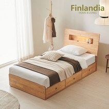 핀란디아 메이트 LED 원목 3단서랍 수납 SS침대, 단품