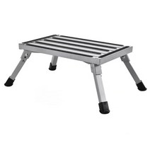 해외 JayCreer 알루미늄 접이식 플랫폼 스텝 스툴 미끄럼 방지 표면 및 고무 발 보트 모터홈 트레일러, Adjustable Height, One Size