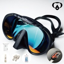 숨소리 물유입차단 프레임리스 스노클 마스크 드라이탑 스노쿨링 오리발 장비 세트 네이비씰, 네이비씰 클리어 미드스킨[무광 올블랙]+방수백