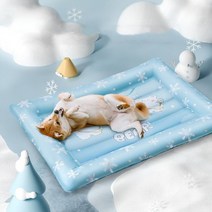 쿨꿀잠 강아지 고양이 쿨 매트 여름 냉 방석, 하늘색 곰 s