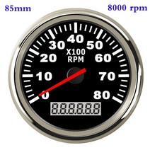 자동차 차량용 게이지 6000 Rpm 타코미터 게이지 12V/24V 85mm Toerenteller 해양 보트 자동차 트럭용 12v, 15 8000 rpm BS