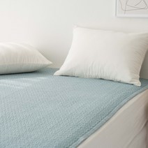 드림베딩 포송한 순면 피그먼트워싱 이불 겸 침대패드, 민트블루