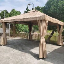 사각 볕짚 원두막 하와이 야자수 야외 카페 인테리어, K_4x4m