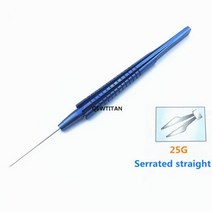 속눈썹테이프 안과 망막형 톱니 포셉 캡슐 렌즈 가위 그립 턱 안, Straight 25G