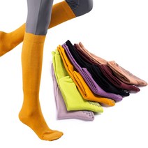 [KN226] 29색 컬러하이 니삭스 패션양말 테니스양말 필테양말 스포츠룩 운동코디 운동패션 스포츠패션, 카키브라운