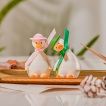 1+1 귀여운 모자 쓴 오리 차량용 석고방향제 (리필오일 포함), 피오니
