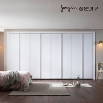장인가구 파인 매트 여닫이 붙박이장 5CM, 화이트