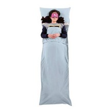 여행을위한 휴대용 소프트 따뜻한 한국면 침낭 라이너 시트 자루 유스 호스텔 피크닉 비행기 기차, S, 코튼, 실버
