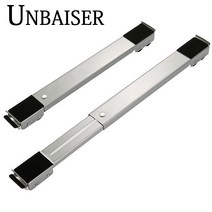 UNBAISER-김치 냉장고 바퀴달린 받침대 이동식 드럼 세탁기 건조기 거치대, 실버 한 쌍 + 보조 지렛대 + 일층