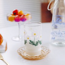 아카시아꽃 플라워 패턴 유리컵 340ml
