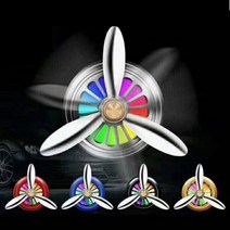 프로펠러 LED 송풍구 차량용 방향제 디퓨저 머리안아픈 디퓨저 아로마 콜린스인센스, 골드_페어프리지아