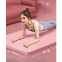 요가 매트 홈트 매트 미끄럼 방지 피트니스 댄스 링피트 매트 10mm / 15mm / 20mm, B 185x61cm_퍼플_스트랩 포함