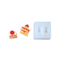 [드그라쎄] 과일 음식 디저트 데코 실리콘몰드 - 미니 딸기 케이크 데코 몰드 2구