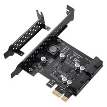 컴퓨터 PCIE 2 포트 19Pin 확장 카드 USB 3.2 GEN1 D71 초고속 5Gbps Windows 11 10 8.1 8, [01] Black