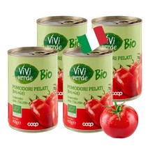 COOP 비비베르데 이탈리아 유기농 포모도리 펠라티 산마르자노 홀토마토 400g 무첨가물 Non GMO, 4개