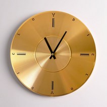 헤일로블랜드 명품 무소음 벽시계 인테리어 동그란 무타공 시계 사무실 거실, 골드