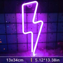 영업중 OPEN LED 오픈 네온 사인 24 보드 간판 광고판 번개 모양의 벽 야간 조명 USB 배터리 작동홈 침실 파티 웨딩 장식 테이블 램프 선물 586EA 2, 05 Lightning1-Pruple