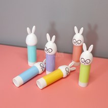 안경 토끼 귀여운 립밤 용기 공병 케이스 4g (8개입) 만들기 재료 6가지 색상, 보라