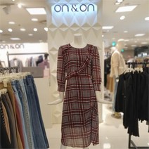 온앤온 NC11 프릴 체크 원피스 JW0AO655 RD