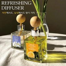 바이향 우드볼 방향제 100ml (11종) 더허브샵 클래식한 사각병 디자인의 바이향 차량용 방향제, 아쿠아체리블라썸