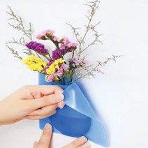 모던 붙이는인테리어 꽃병 실리콘 무타공 상가 가정용, 상품선택, 3벽부착화분-핑크