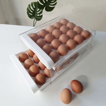 심플이지 달걀정리함 계란 정리함 보관함 트레이 냉장고정리 에그홀더 2단 40구 (미끄럼방지 양면테이프 증정)