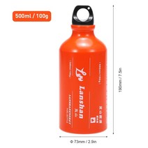 소형등유난로 캠핑등유난로 반사식난로 500ml 가솔린 연료 병 가솔린 알코올 액체 가스 탱크 연료 저장 병 야외 캠핑 멀티 연료 오일 스토브, 빨간색