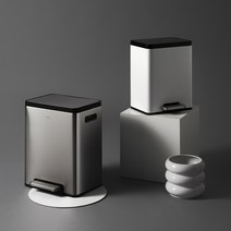 한샘 시그니쳐 스텐페달 휴지통 (4종 택1), 12L 실버(A), 1개