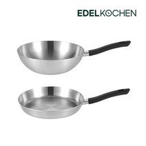 에델코첸 통3중 인덕션겸용 스탠다드 스텐 프라이팬 2종세트 28팬/28웍, 없음