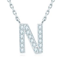 모이사나이트 목걸이 14k 18k IOGOU 1.4mm D 컬러 모이사나이트 다이아몬드 목걸이 이니셜 26 글자 펜던트