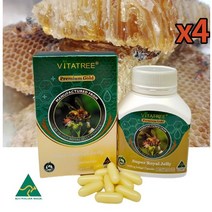 비타트리 호주산 로얄제리 캡슐 효능 골드 1600mg 100캡슐 4병 로얄제리 분말 가루 영양제