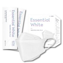 에센셜 KF94 대형 마스크 국내산 개별포장 대형 식약처 인증 100매, 화이트x100매입