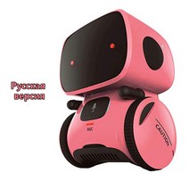 스마트 로봇 귀여운 디자인 3 개의 언어 버전 터치하여 컨트롤 상호작용 선물용 장난감, 10 Russian Pink