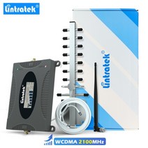 Lintratek 3G 모바일 휴대폰 신호 중계기 부스터 증폭기 UMTS 2100MHz밴드 1 3G 음성 및 데이터용 야기 안테나 세트, 협력사, WCDMA 2100MHz, 미국 플러그