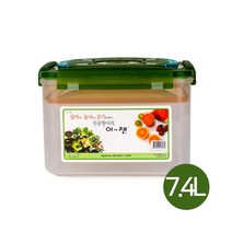 이젠 진공항아리 사각 밀폐용기 김치통, 1개, 7.4L